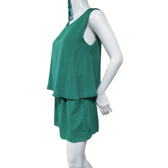 Gibson x Living in Yellow Dahlia Sleeveless Layered Romper Green Women's Size S - Picture 4 of 16